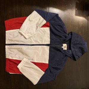 Red, White, & Blue Hooded Windbreaker